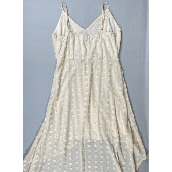 Charlotte Russe High Low Dress Women's XL Orange Sherbet Swiss Dot Sheer Lined - Picture 3 of 16